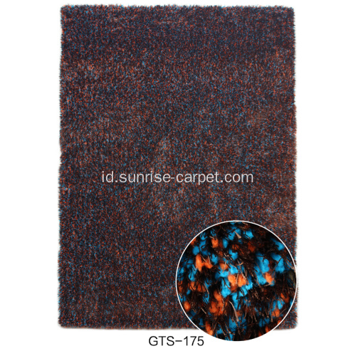 Elastis &amp; Silk Shaggy Karpet Dengan Warna Campuran